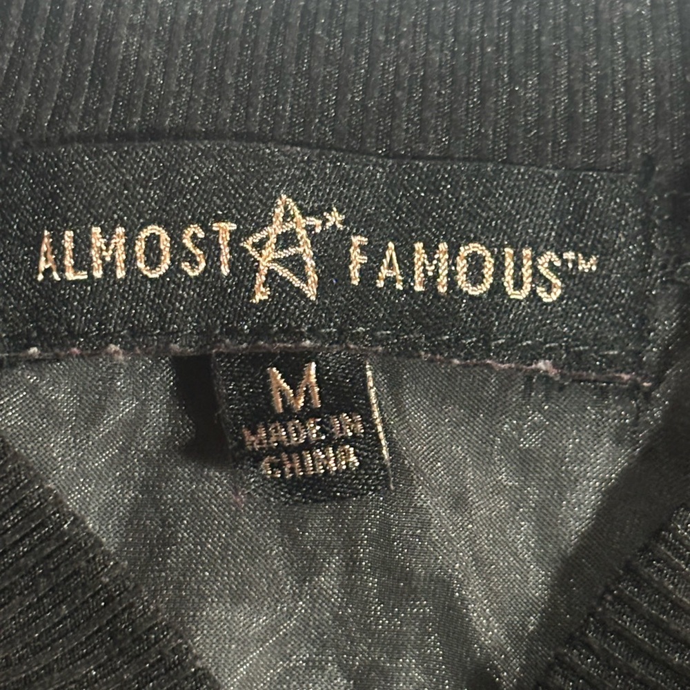 Almost Famous Black Ruffled Bomber Jacket - Picture 3 of 3